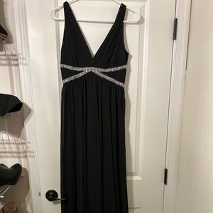 Long black chiffon dress